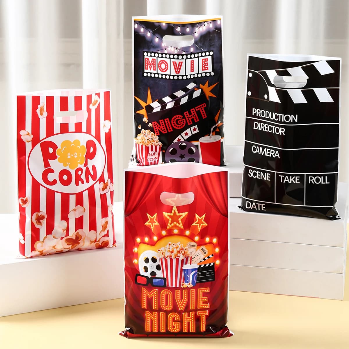 Night party wedding favors for parties, cinemas, plastic candy buckets, snack bags, theater theme birthday party supplies and films