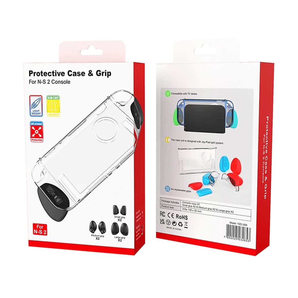 Per Switch 2 Accessori Guscio protettivo Antigraffio Copertura rigida per PC Custodia per console di gioco staccabile con impugnature grandi, medie e piccole