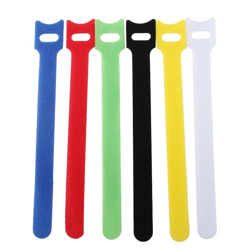 10 Pieces Cat Head T-shaped Velcro Zip Tie Wire and Network Cable Storage Reverse Buckle Nylon Strap