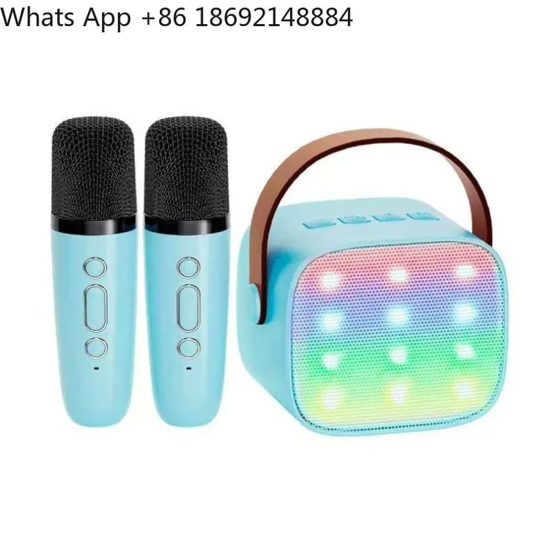 Mini Macchina per Karaoke con Altoparlante Bluetooth e 2 Microfoni