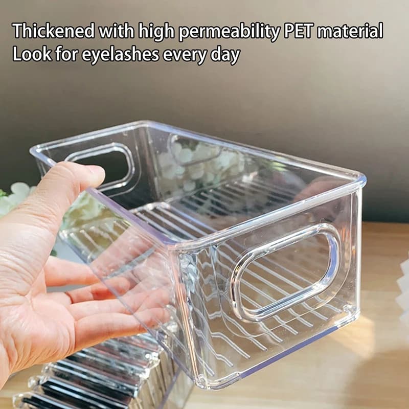 Collar for Fin Eyelashes, Transparent Container for Extensions Eyelashes, Organizer for Makeup
