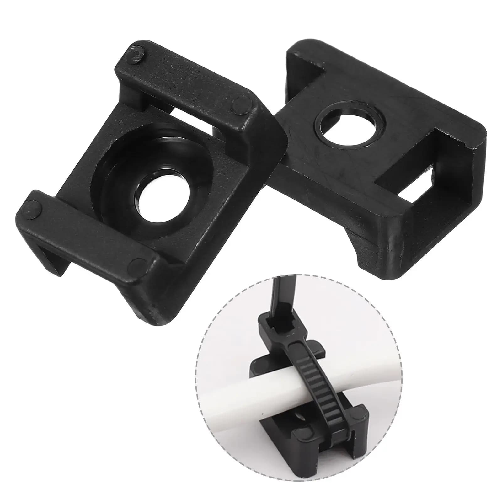 120 Pezzi Supporti Neri per Fascette Portacavi, per Gestione di Fasci di Cavi, Base in Nylon Resistente con Fissaggio a Vite, Supporto per Cavi