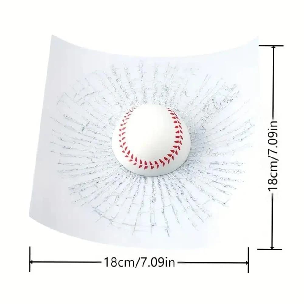Car Styling Baseball Football Tennis Stereo Broken Glass 3D Sticker Car Window Ball Hits Self Adhesive Decal Car Stickers