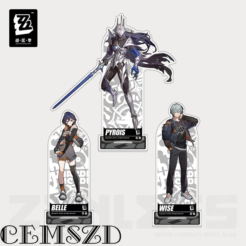 [Genuine] MiHoYo Game Zenless Zone Zero ZZZ Pyrois Wise Belle Cosplay Acrylic Stands Anime Character Accessories Card Slot Tool