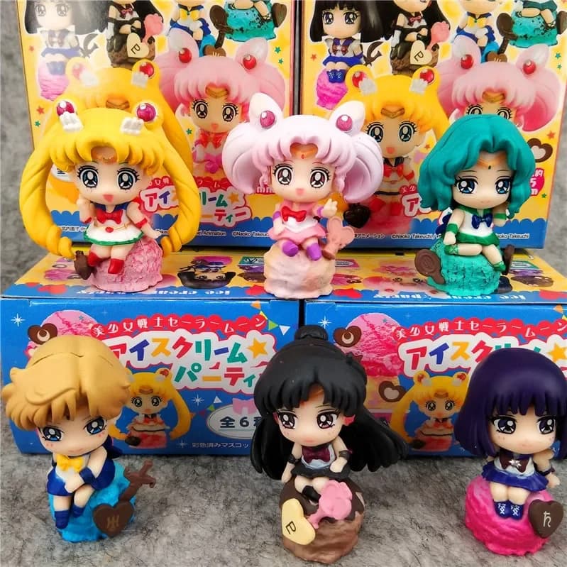1 pz in scatola stile casuale Anime Sailor Moon Action Figure Bella ragazza acqua ghiaccio luna Plutone Kawaii modello da collezione giocattolo