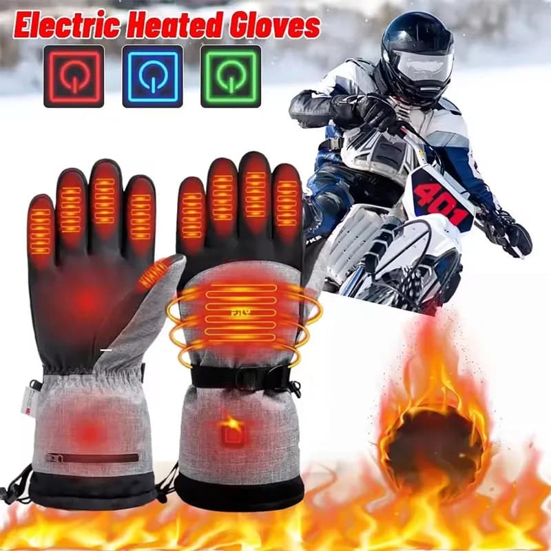 Guanti invernali Riscaldamento in cotone Scaldamani Guanti termici elettrici Impermeabili Snowboard Ciclismo Moto Bicicletta Sci all'aperto