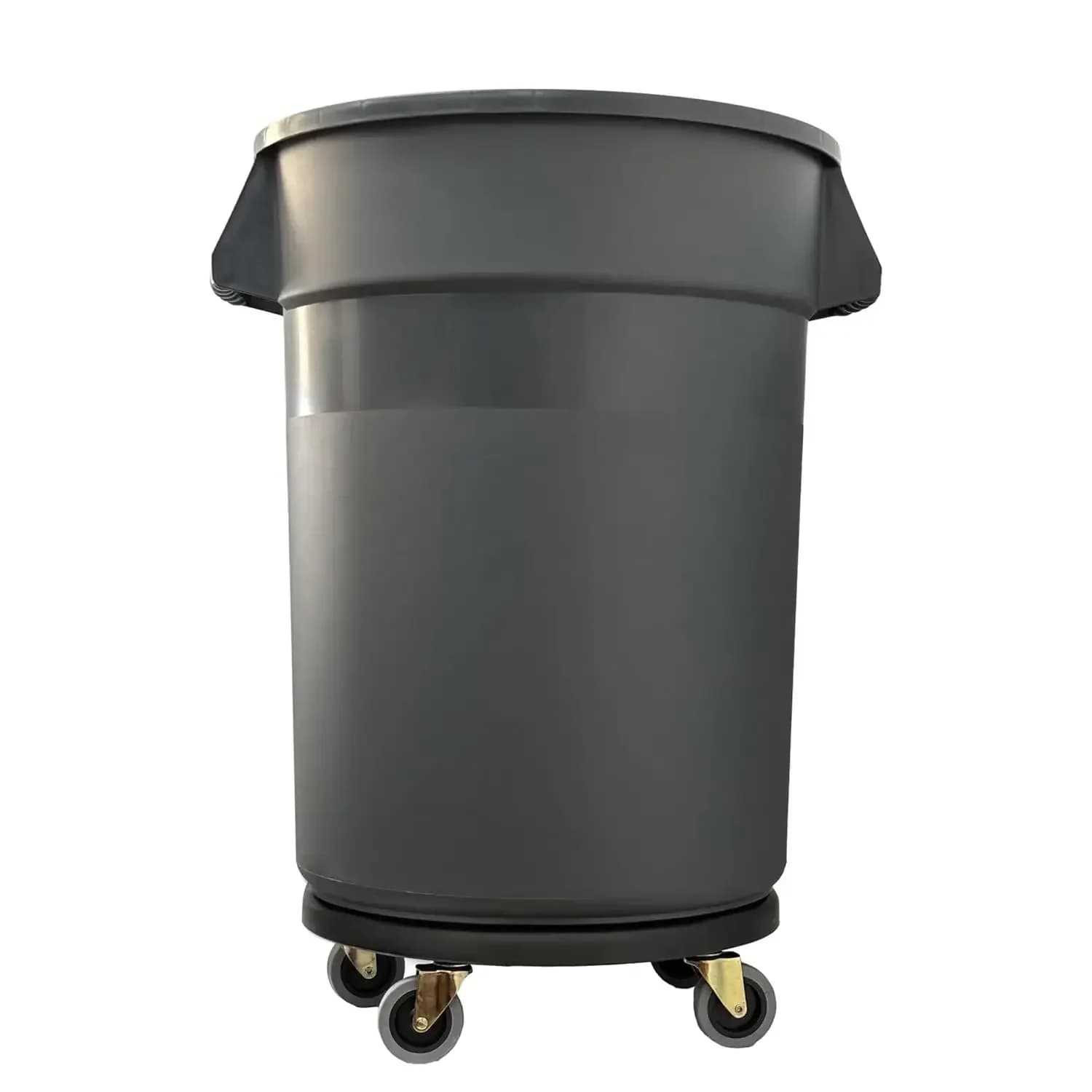 Bidone della Spazzatura da Esterno da 32 Galloni con Coperchio e Ruote, Robusto Bidone Rotondo con Maniglia, per Garage, Cortile e Patio