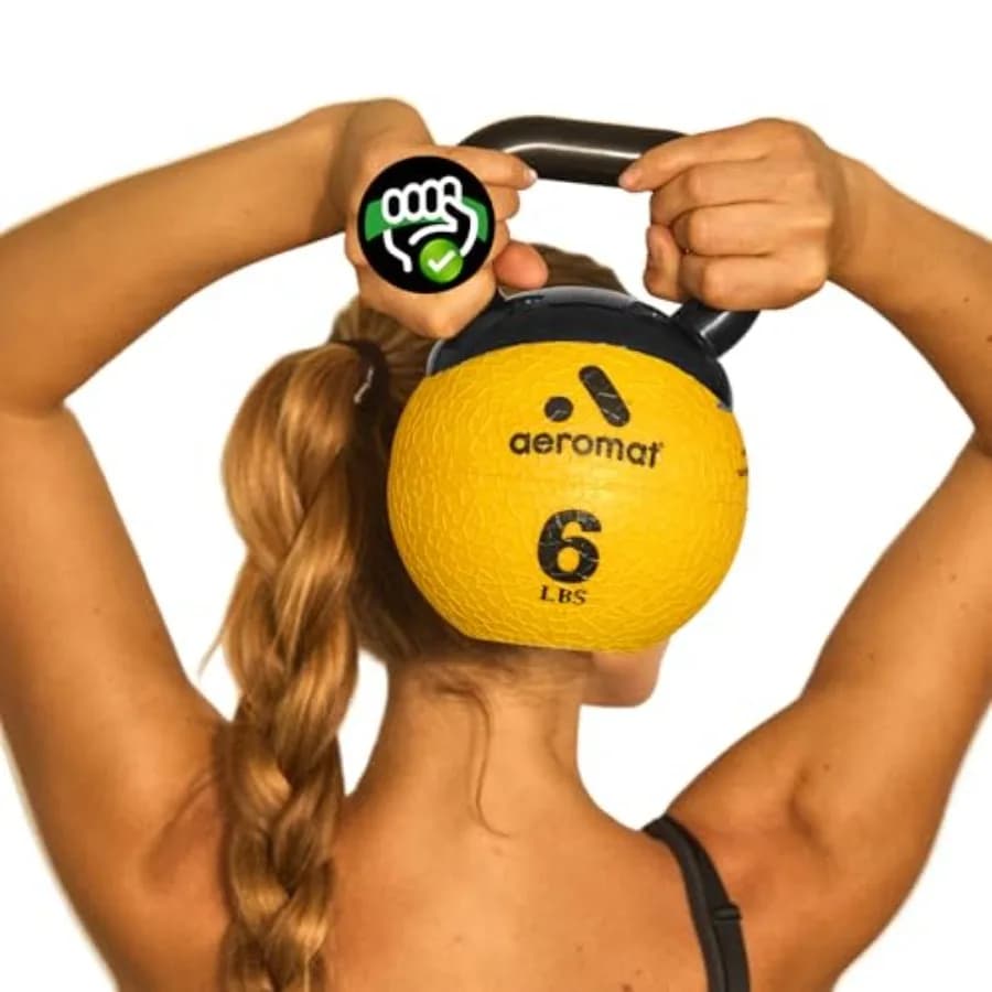 Aeromat Elite Mini Kettlebell with anti-slip handle and large handle for strength training