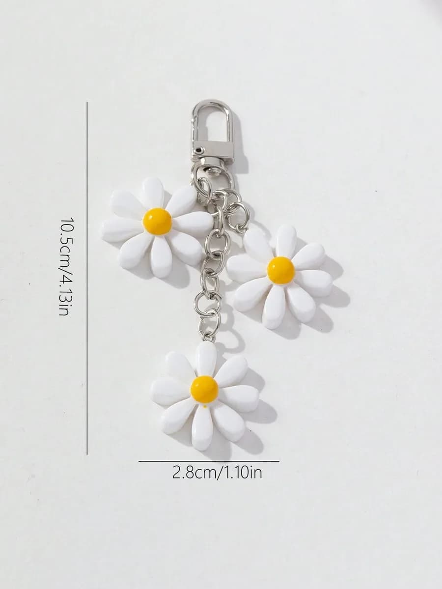 Daisy Flower Keychain Pendant For Handbag Purse Decoration