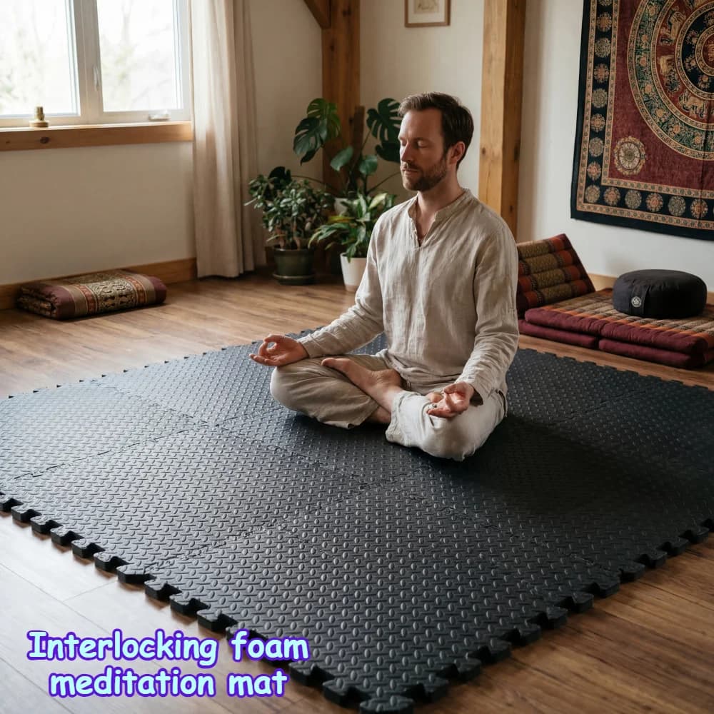2.5 cm Thickness Foam Mat for Meditation Yoga Fitness Anti-slip Durable Puzzle Mat for Home and Studio Comfort and Support