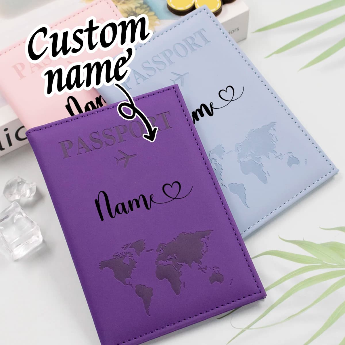 Porta passaporto personalizzato per viaggi con nome, porta passaporto in pelle personalizzato, porta passaporto personalizzato da viaggio per donna
