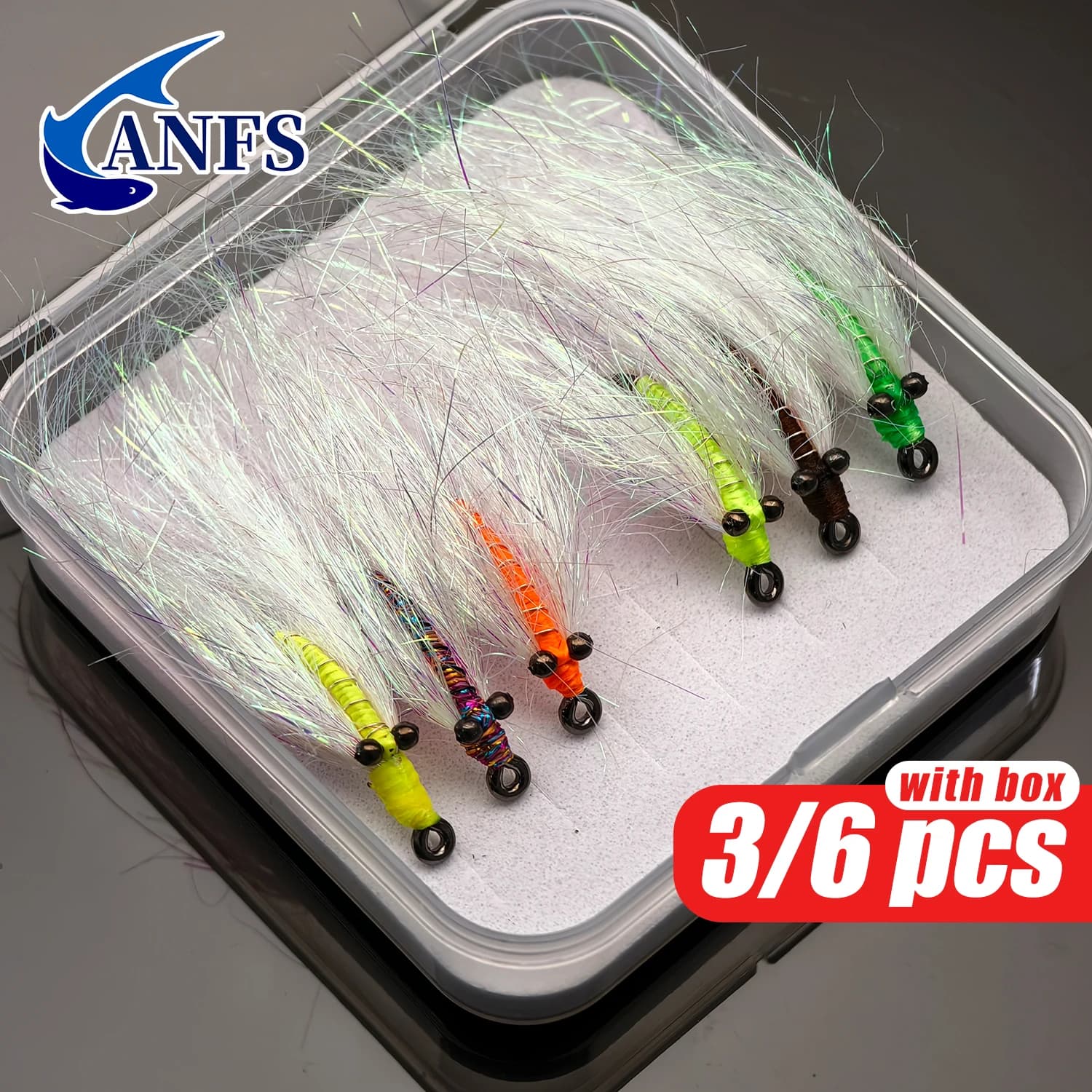 ANFS 3 pezzi/6 pezzi Crazy Charlie esche da pesca a mosca - esche per Bonefish, spigole, trota - esche d'acqua salata e d'acqua dolce, mosche da pesca
