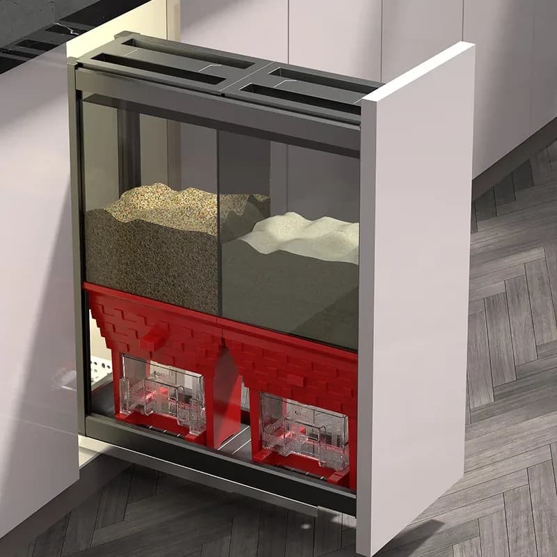 Built-in kitchen rice cabinet, storage box, drawer type rice box