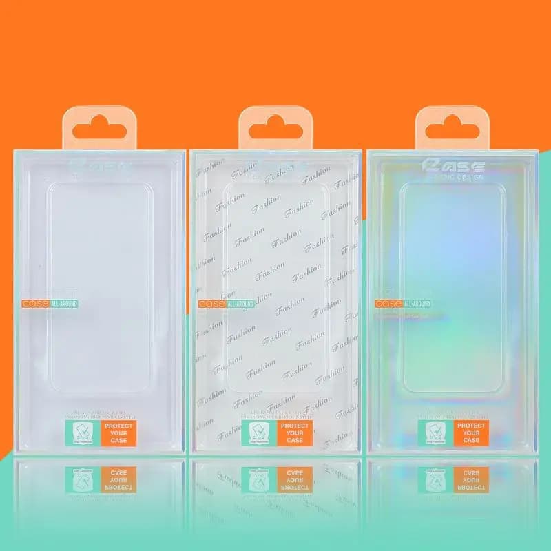50-500 pezzi scatola di imballaggio per custodia per telefono scatola di imballaggio in PVC blister scatola di custodia per telefono universale scatola di copertura del telefono scatola di imballaggio PCPK0060