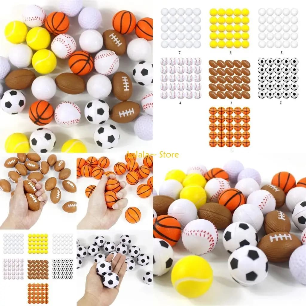 Y4QA 25 pezzi in miniatura antistress in schiuma per esercizi manuali antistress per adulti