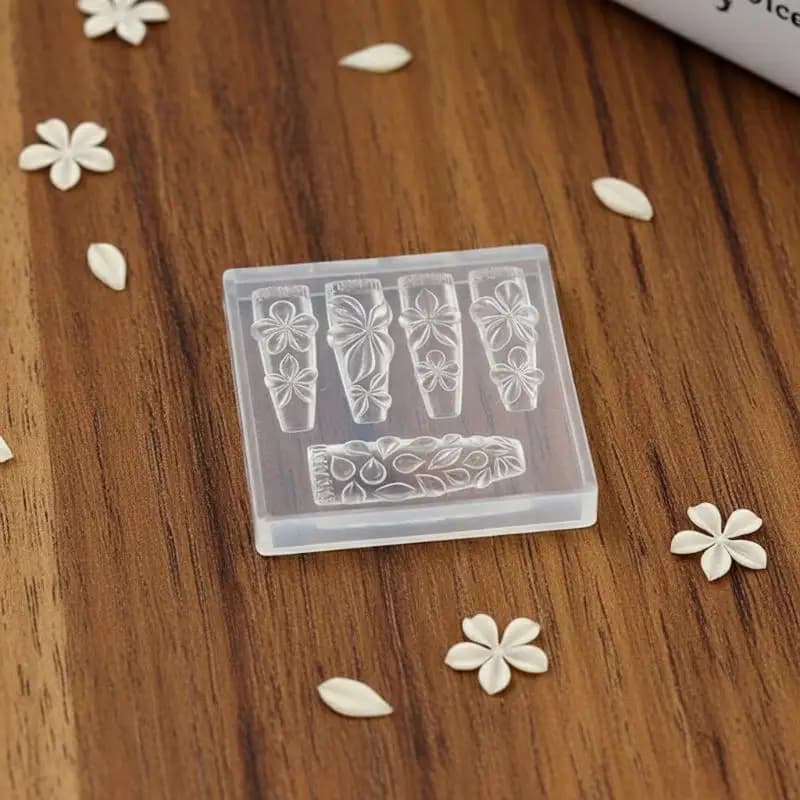 Stampo in Silicone Riutilizzabile per Nail Art, Modello 3D a Petalo di Fiore per Manicure Fai-da-Te e Design Unghie in Gel