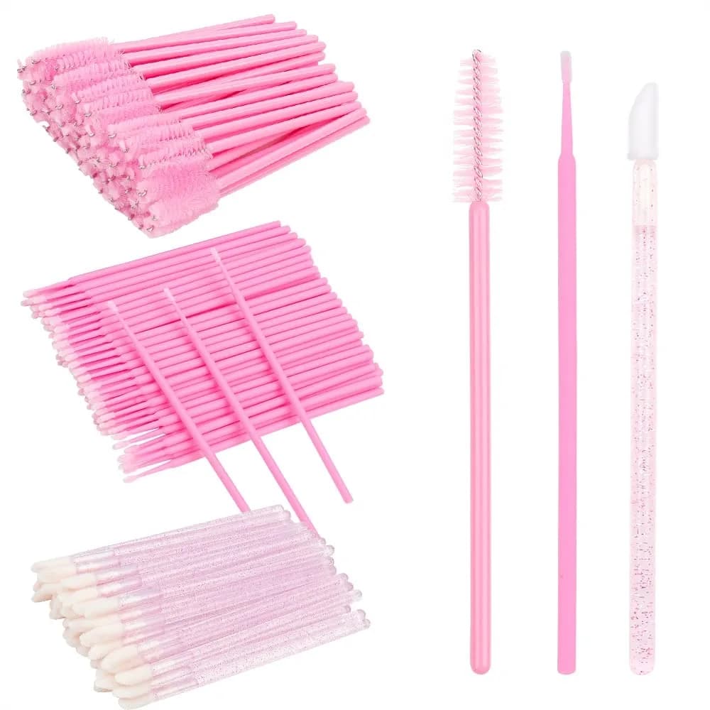 Kit di 300 Pezzi per Extension Ciglia, Spazzoline Monouso per Sopracciglia, Pennelli per Labbra, Applicatori per Mascara