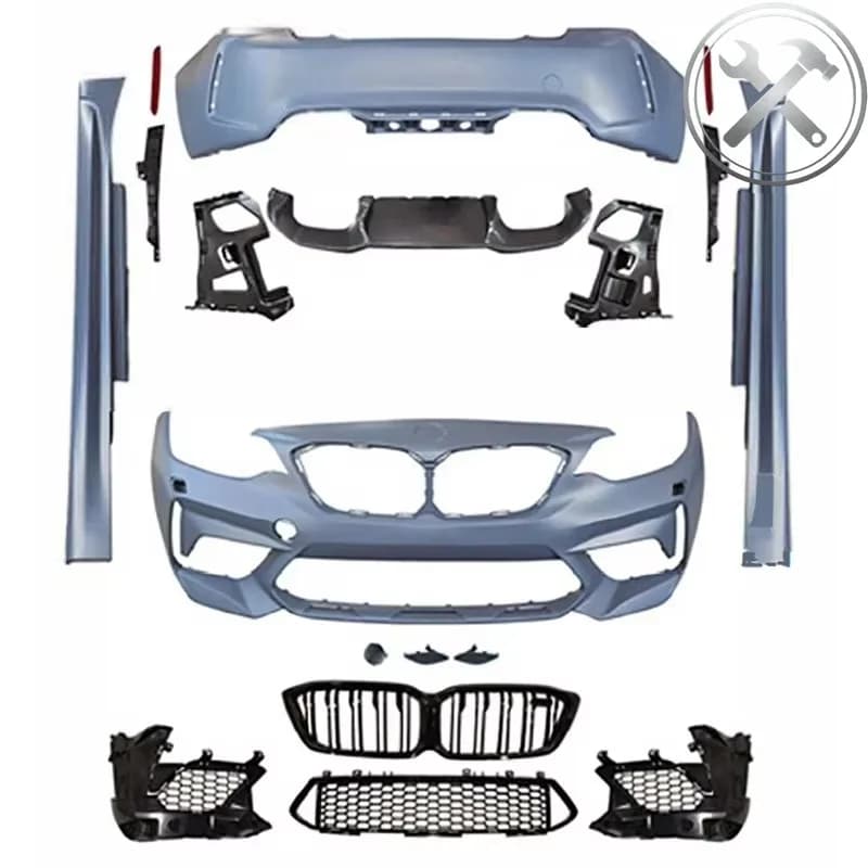 Precision Crafted PP Plastic M Power M2C Full Body Kit Front Rear Bumper Side Skirt For 2 Series F22 2014-2020