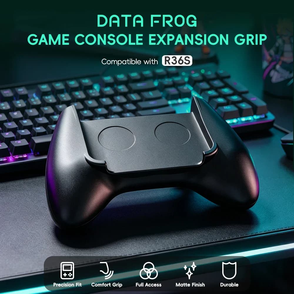 Data Frog R36S Game Grip, impugnatura ergonomica portatile, supporto a innesto semplice, comoda copertura per il manico di gioco per console di gioco retrò R36S