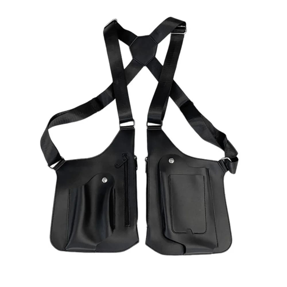 New Anti-theft Storage Vest Bag Concealed Multifunction Mobile Phone Bag Leather Strap Chest Bag Outdoor Sports