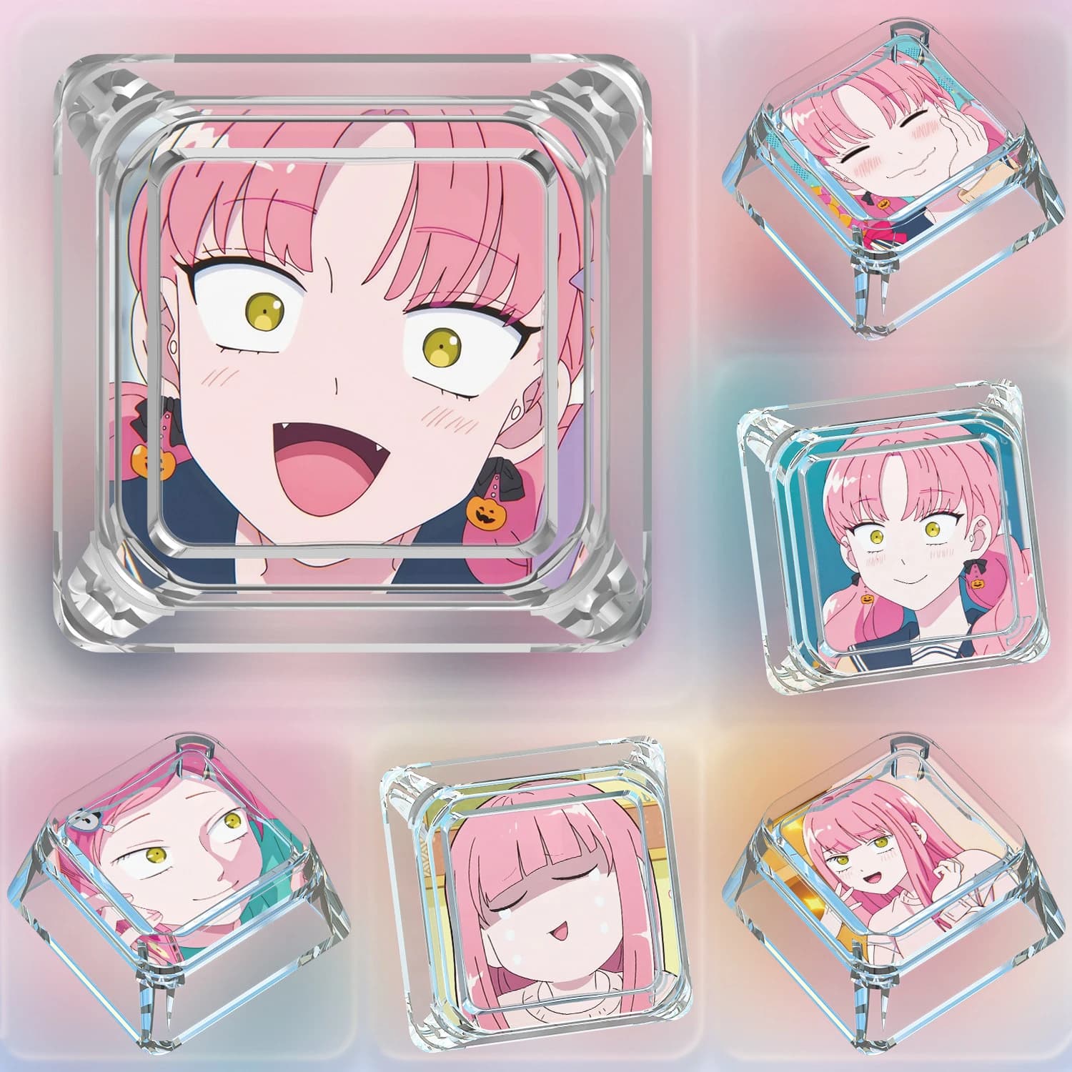 Keycaps Personalizzati Fai-da-Te per Tastiera Meccanica, Design Cartoon, Compatibili con Tastiere Meccaniche Cross-Axis, Regalo Creativo