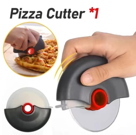 Round Stainless Steel Round Cutting Knife for Pizza with Lid Pasta Roller Pastry Slicing Machine Kitchen Cooking Accessories Tools