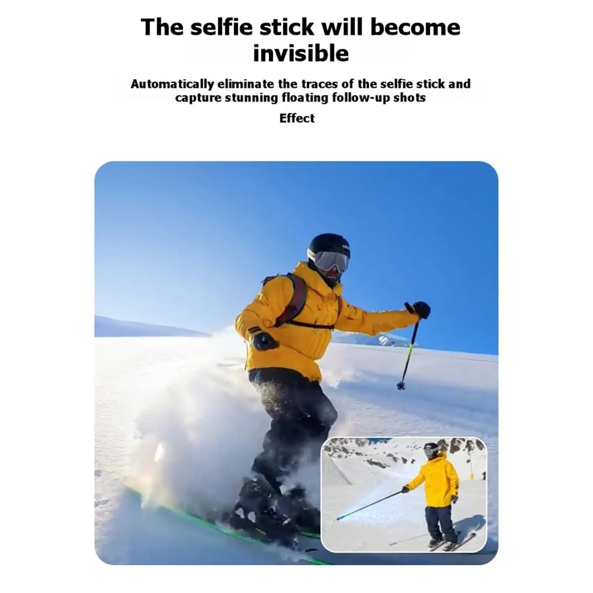 Supporto per bastone da sci con selfie stick per action camera X5 X4 X3 360 ° Accessorio per Riprese Stabili