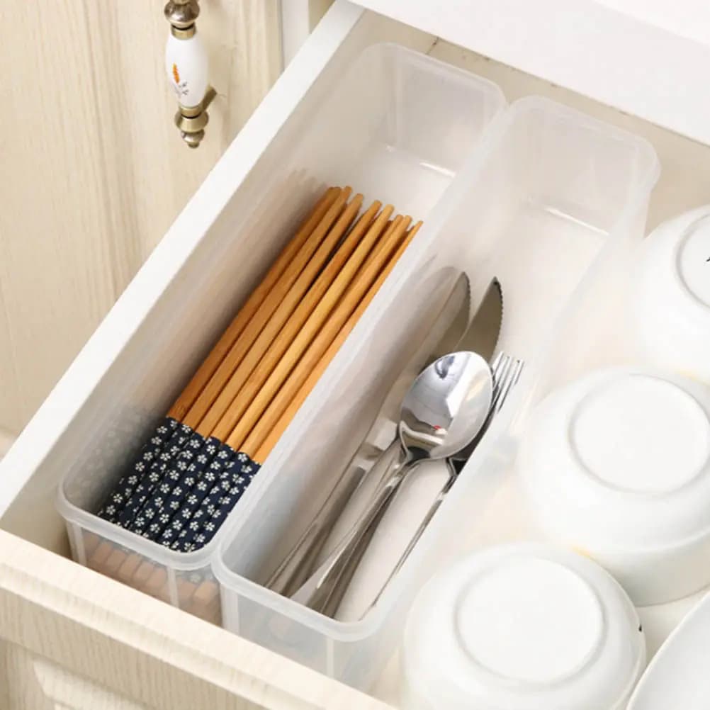 Set di 3 Contenitori per Alimenti in Plastica di Grado Alimentare, Impilabili, per Organizzare Cereali e Noodles in Cucina