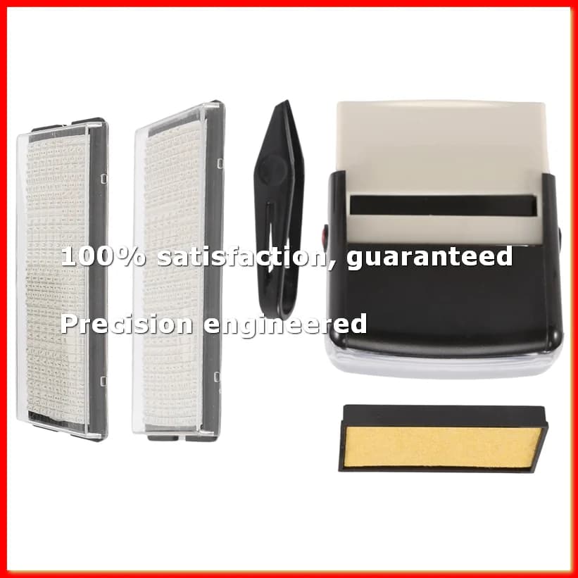 Self Inking Stamp Set Custom Personalised DIY Business Name Number Address Printing Rubber Stamp with Tweezers Kit Black-A79M