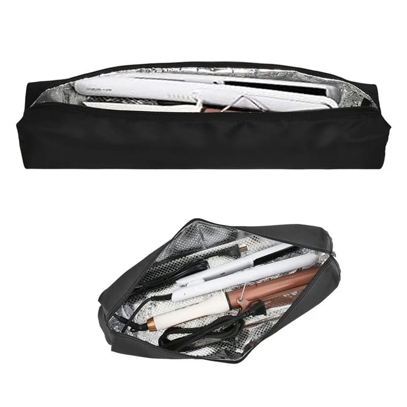 Organizer Bag for Heat Resistant Hair Tools, Portable Travel Bag for Plates, Iron Hair Clips and Styling Tools for Hot