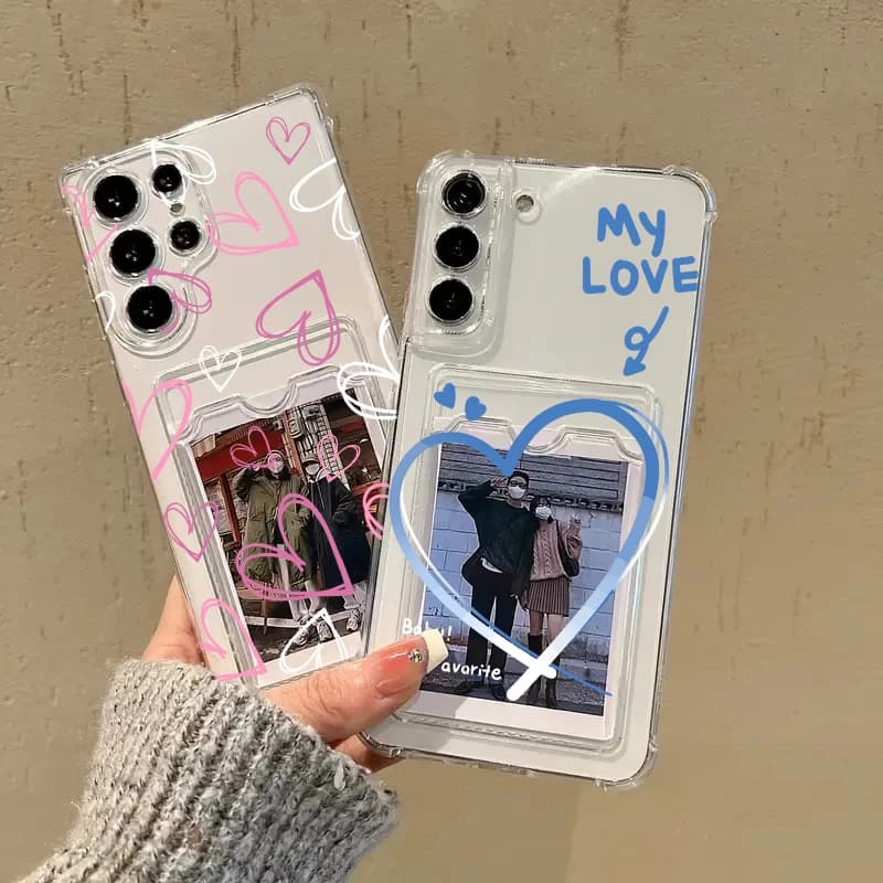 Custodia per telefono con porta foto a forma di cuore per Xiaomi POCO X6 X5 M4 M5 X3 NFC X4 Pro Mi 13 12 11 Lite 5G NE 12T 13T Pro