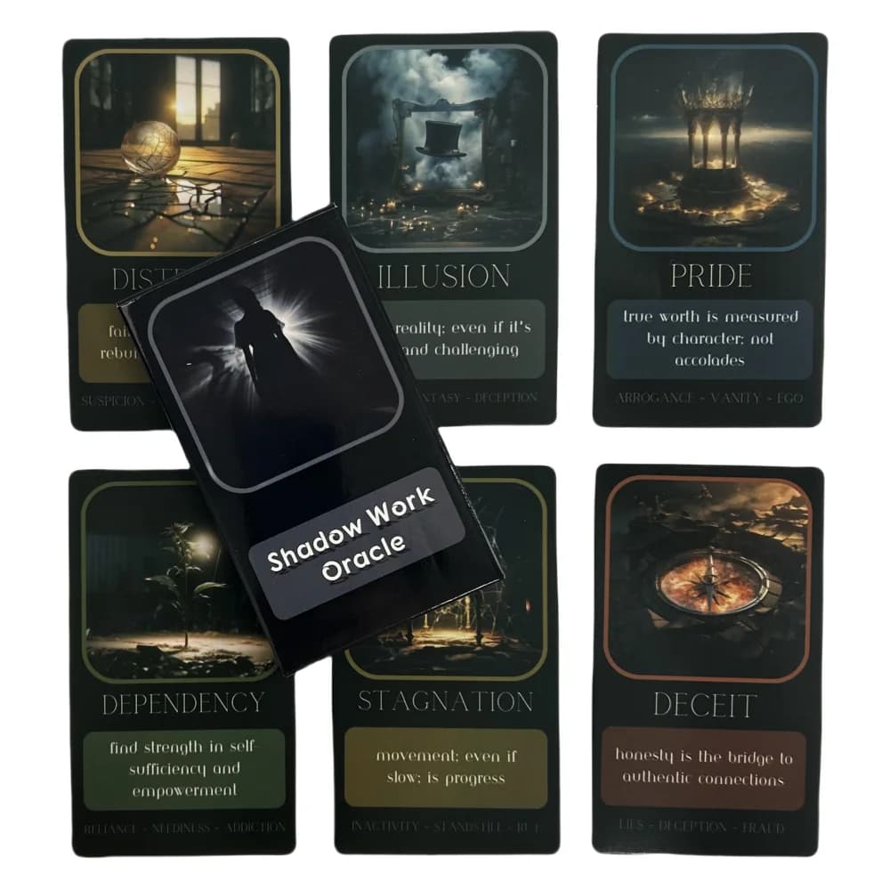 Carte Oracolo Shadow Work, Mazzo di Divinazione, Edizione Inglese, Gioco di Carte Tarocchi per Feste