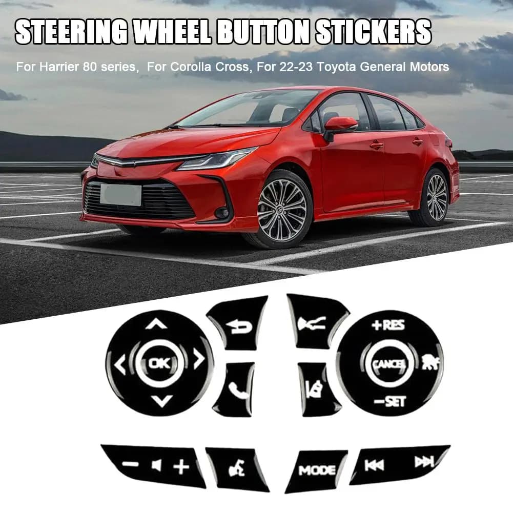 Adesivi per pulsanti al volante per Harrier serie 80 per Corolla Cross per Toyota 22-23 Accessori per copertura interruttore sterzo C4Z2