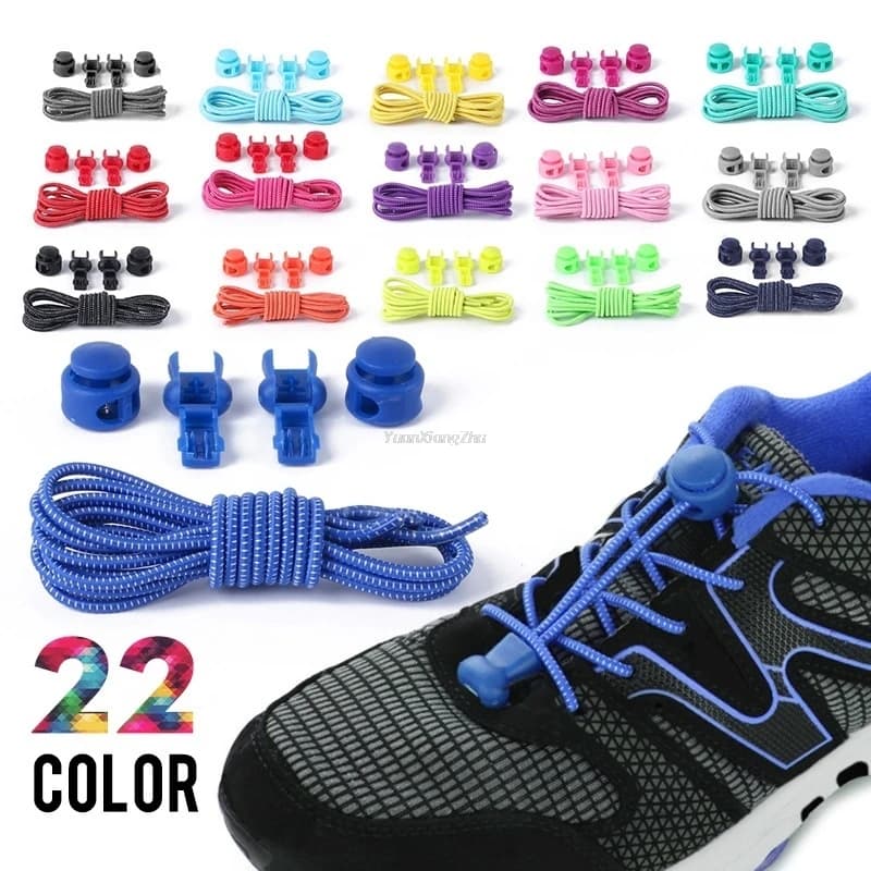 1 pair of laces with elastic closure without laces for sneakers laces for children's shoes and adults laces in rubber round lazy size unique for all shoes