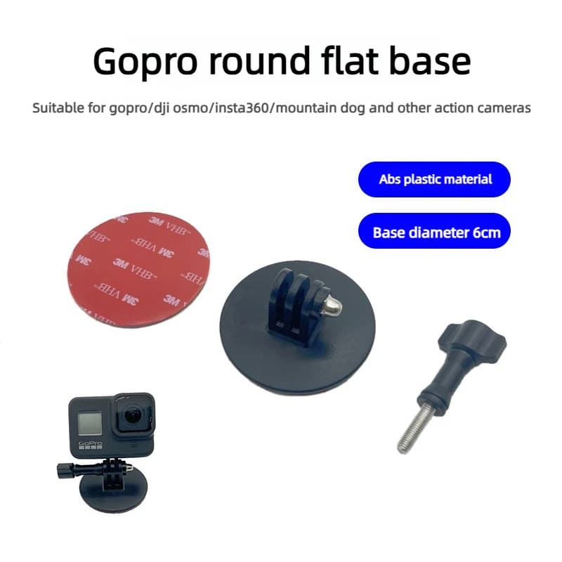 Supporti Adesivi per Casco, Piatti e Curvi, con Braccio Orientabile Regolabile per GoPro Hero, Insta360, DJI Osmo Action e Accessori per Videocamere