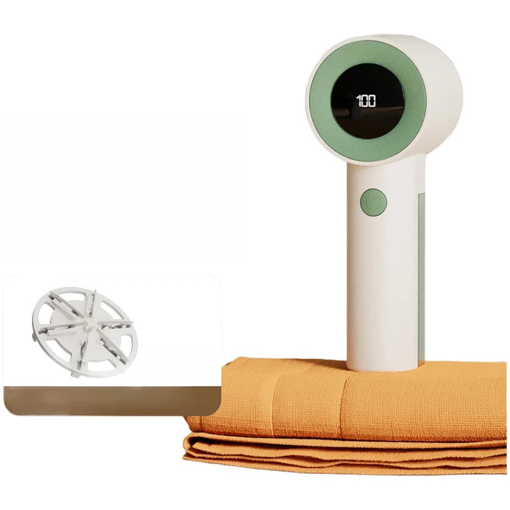 3-Speed Rechargeable Fabric Shaver with Turbo Fan Suction + Trimming 6 Stainless Steel Blades for All Fabric Types