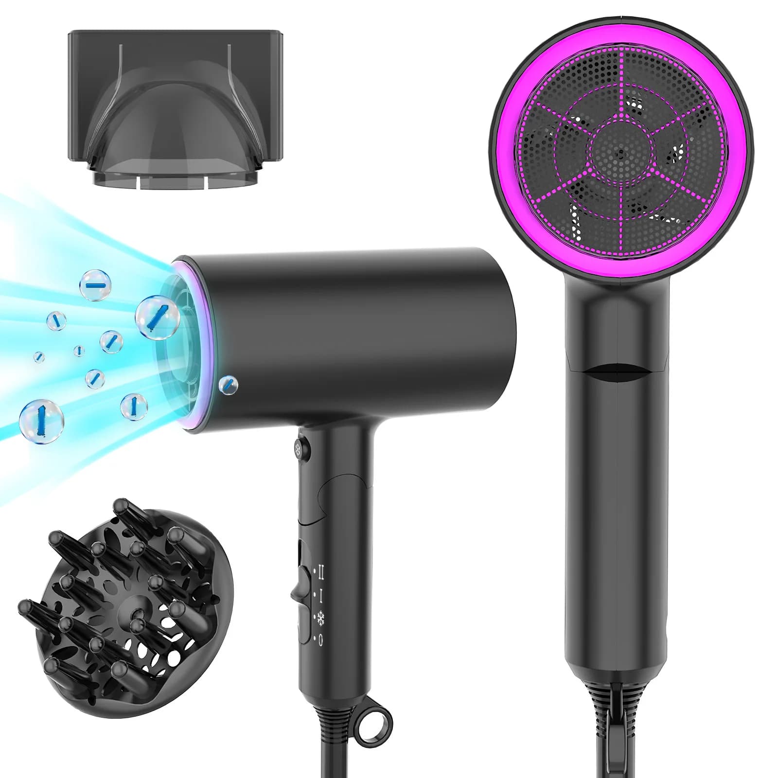 # Adatto per asciugacapelli Amazon transfrontaliero Standard giapponese Asciugacapelli standard americano Ioni negativi Pieghevole portatile ad alta potenza Ho
