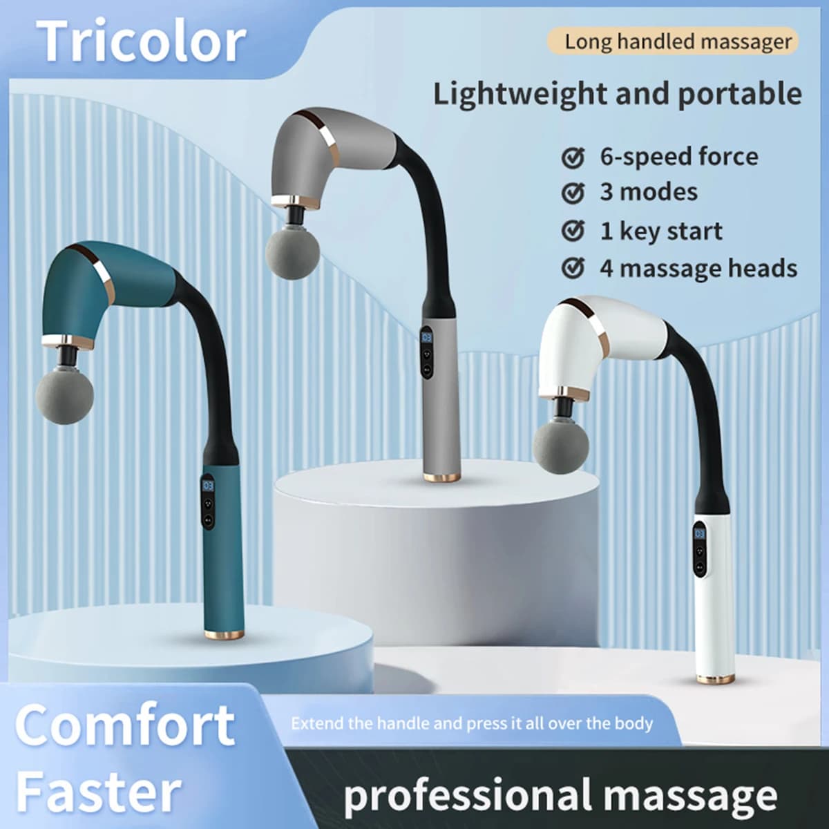 Folder, silent muscle massager, waist, back, leg movement Professional relaxing electric massage gun
