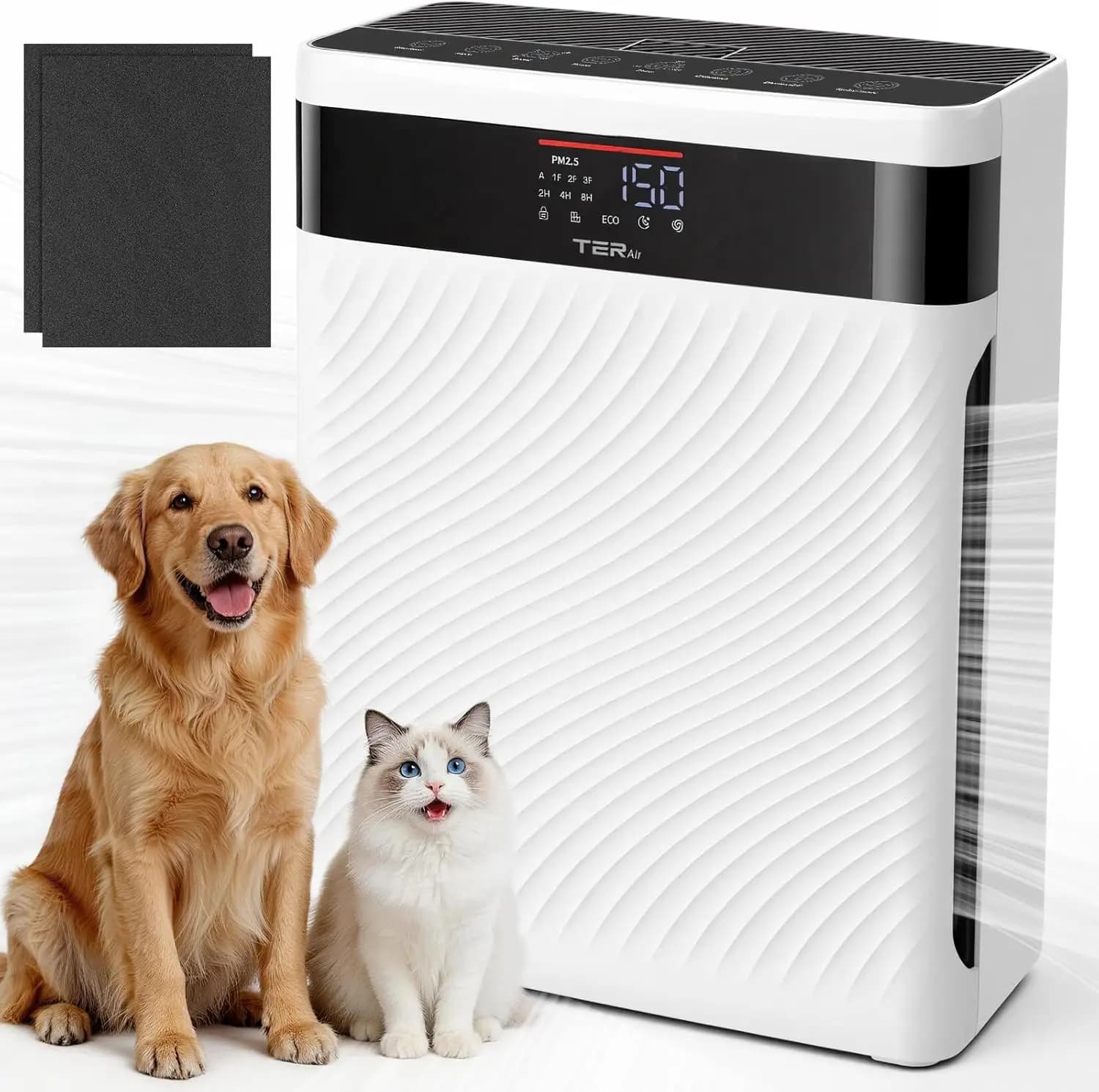 Purificatore d'aria per la casa con animali domestici, con filtro lavabile, aiuta a catturare peli di animali, forfora e polvere
