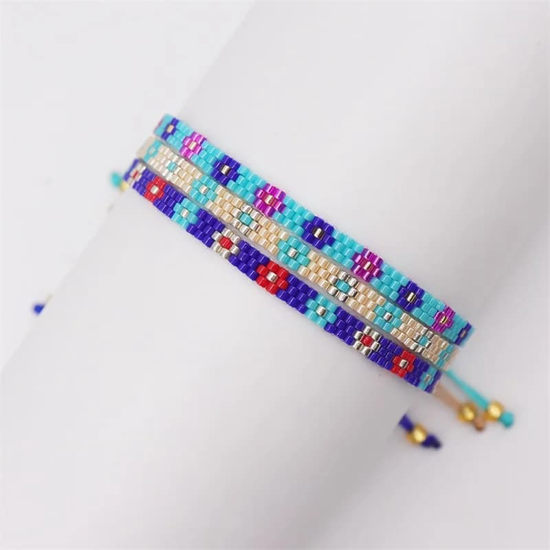 ZHONGVI Fashion Handmade Jewelry Daisy Flower Multicolor Bracelet Miyuki Seed Beaded Bracelets For Women's Jewelry Wholesale