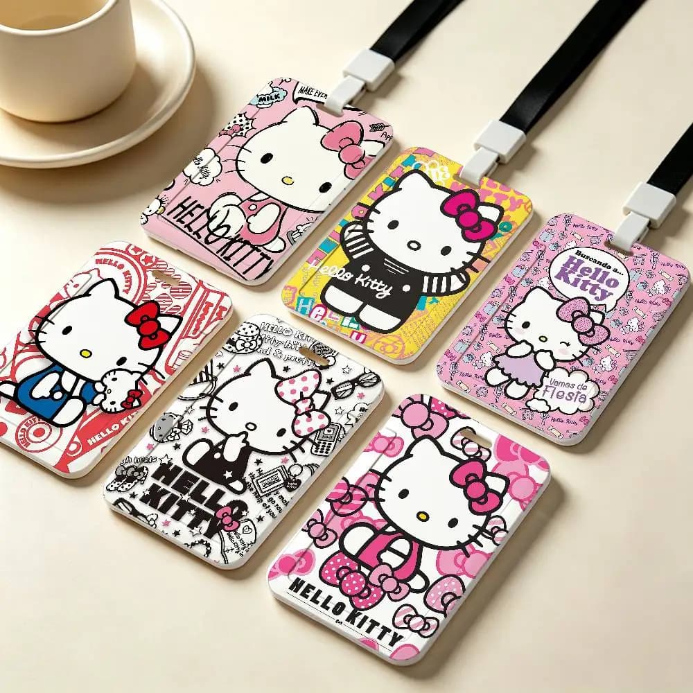 H-Hello-O Kitty NFC Contactless Sliding Card Sleeve For Student Cards, Bus Cards, ID Cards, And Work Permits