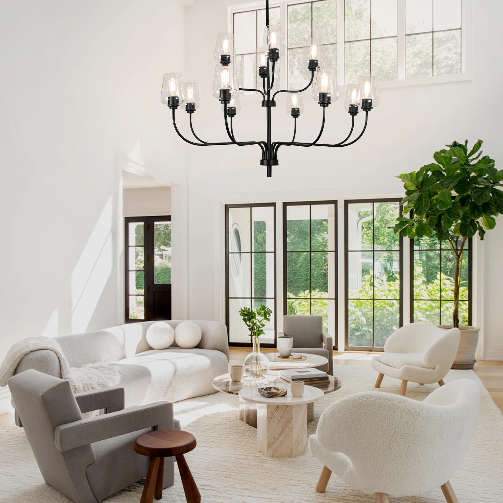 Farm lamp Black candle lamp with glass lampshade Traditional lamp for height adjustable living room