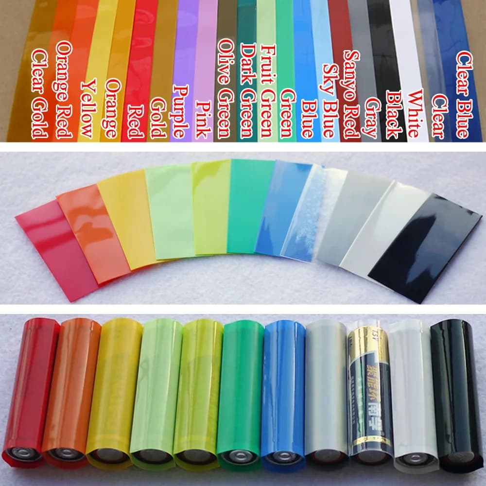 25 ~ 500 pz AA / AAA/18650/21700/26650 Batteria PVC Tubo Termoretraibile Pellicola Isolata Wrap Proteggi Custodia Confezione Filo Manicotto del Cavo