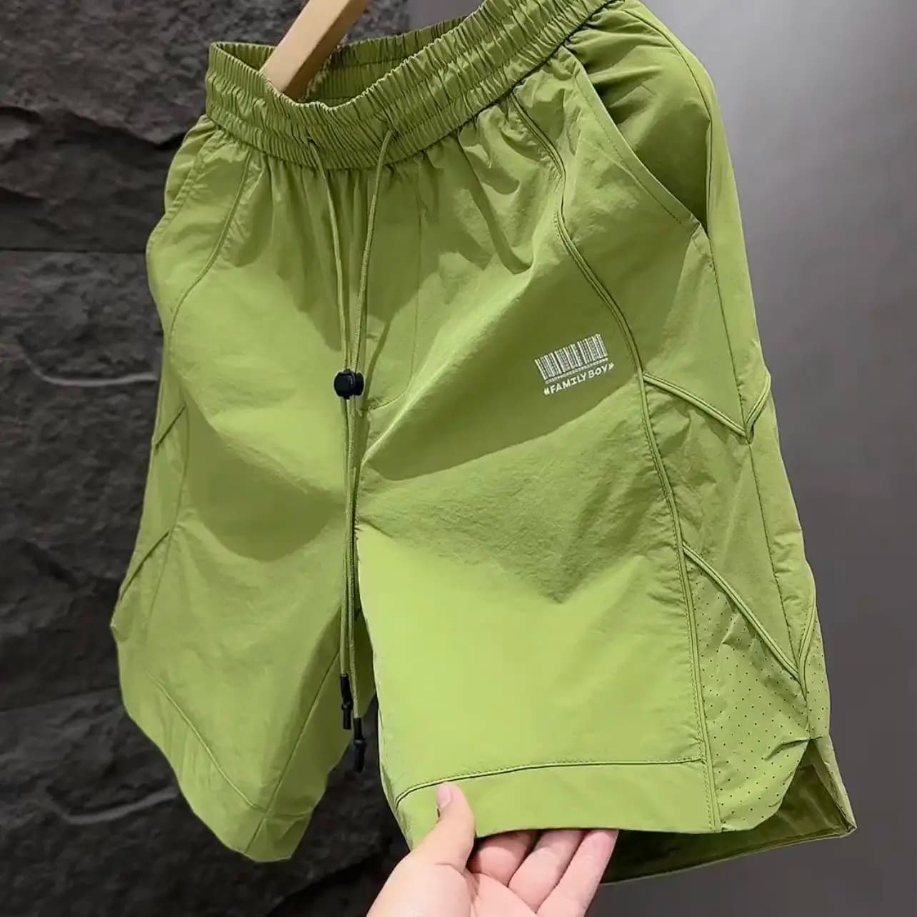 2026 Summer New Ice Silk Thin Workwear Shorts Men's American Sports Casual Cool Feeling Beach Five-Quarter Mid-Pants