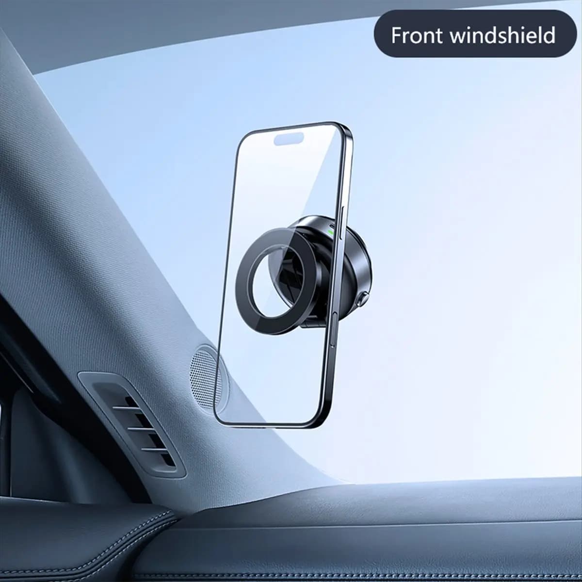 A40I 360° Magnetic Car Vacuum Phone Mount Holder, Electric Suction, Anti-Shake, Ultra-Stable Fit for All Car Phones Black