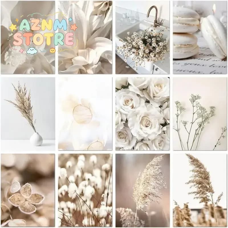 CHENISTORY 5d Diamond Painting White Flowers And Plants Diy Embroidery Cross Stitch Wall Decorative Art Supplies