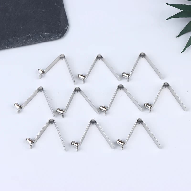 10Pc Silver V Snapshot Lock The Kayak Paddle Plate Tent Pole Single/Double-Button Flock Telescopic Positioning Spring Clip 3-5mm