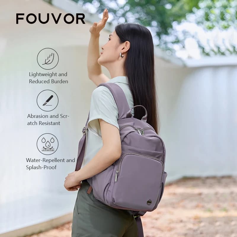 FOUVOR Large Nylon Backpack Women Waterproof Durable Simple Lightweight Fashion 2026 Travel Professional School Bags 6105-01
