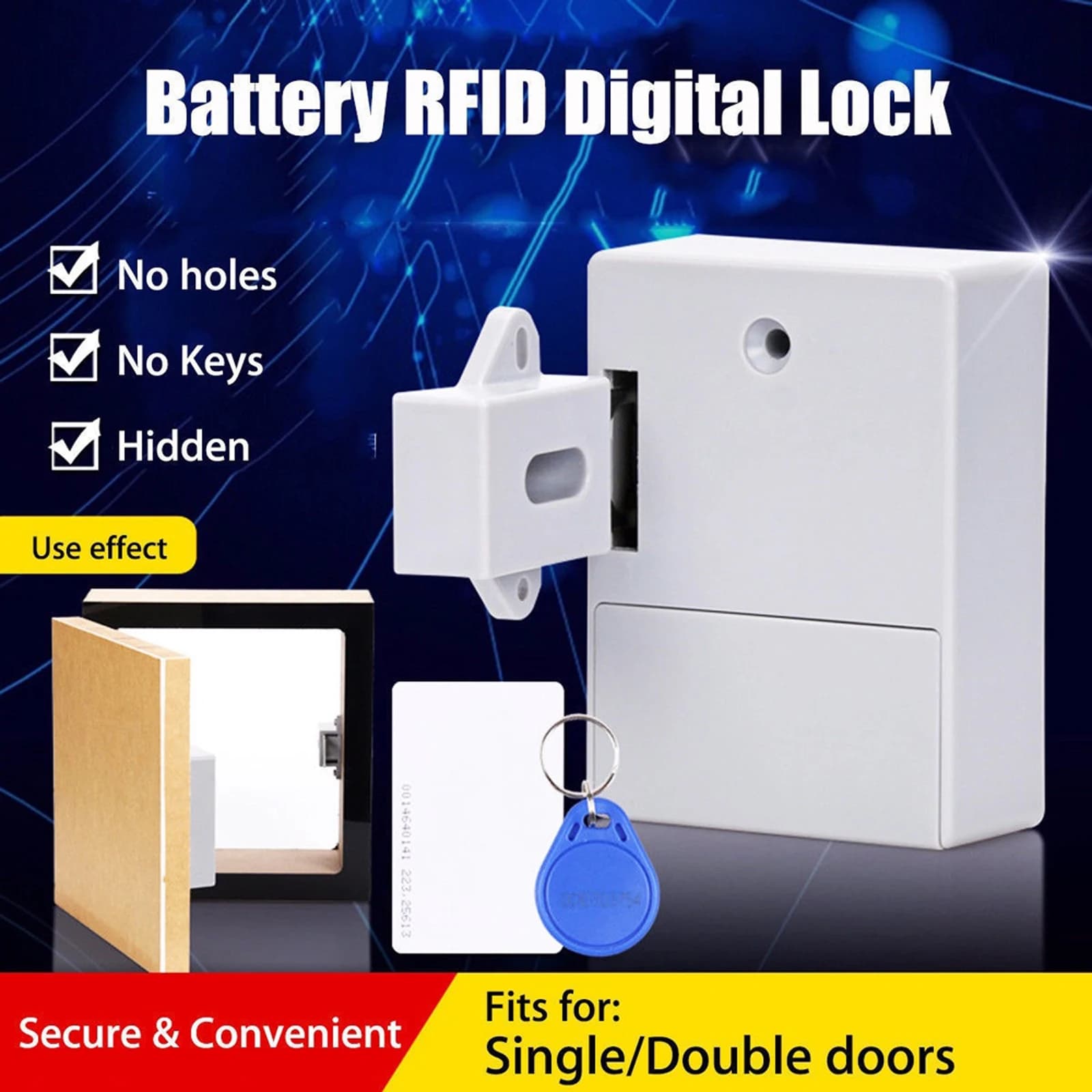 Rilevazione della serratura del cassetto Sensore della scheda IC Cassetto dell'armadio SmartLock intelligente Serratura digitale nascosta invisibile fai-da-te senza foro perforato