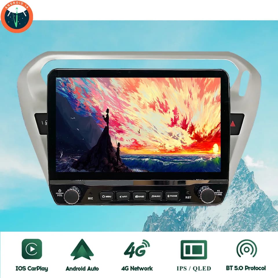 Android 14 Car Multimedia PC Tablet Per Peugeot 301 Citroen C-Elysee 2012+ GPS DVD Video Lettore musicale Sistemi intelligenti per auto